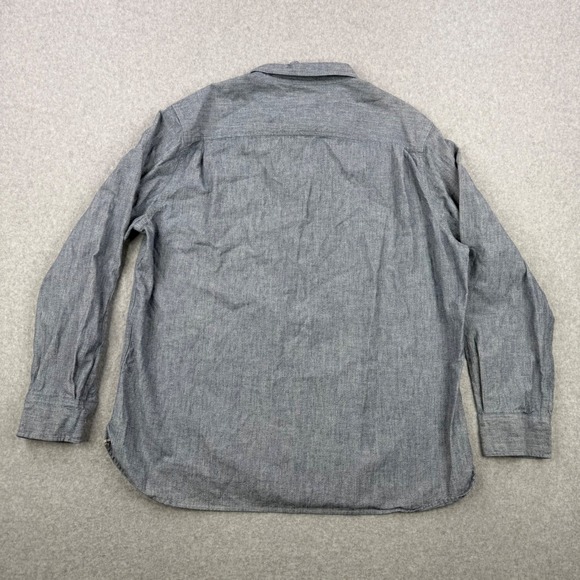 Flint and Tinder Shirt Mens 3XL Blue Selvedge Chambray Slim Fit Long Sleeve - Picture 7 of 13